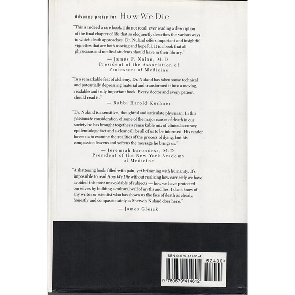 How We Die Reflections on Life's Final Chapter by Sherwin B. Nuland HCDC Book - Picture 2 of 2